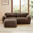 80.3" L-Shaped 2-Seater Sofa with Ottoman-1815100772