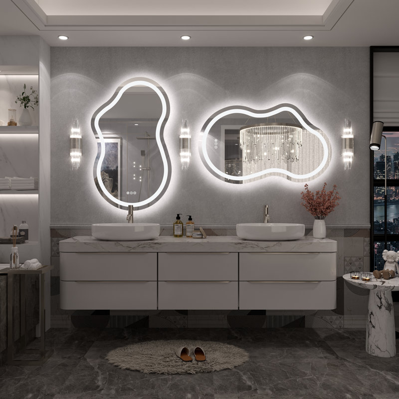 Miroir de salle de bain Molly, 40 po x 24 po, Avant et rétroéclairé