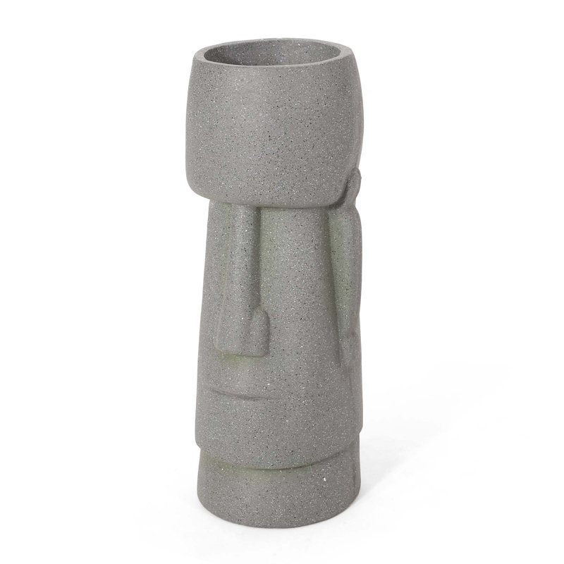 Outdoor Planter, 24.25" H x 9.25" W x 9.25" D, Stone Gray