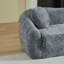 Canapé-lit incurvé de 86 po en chenille 86 po, gris-1736225992