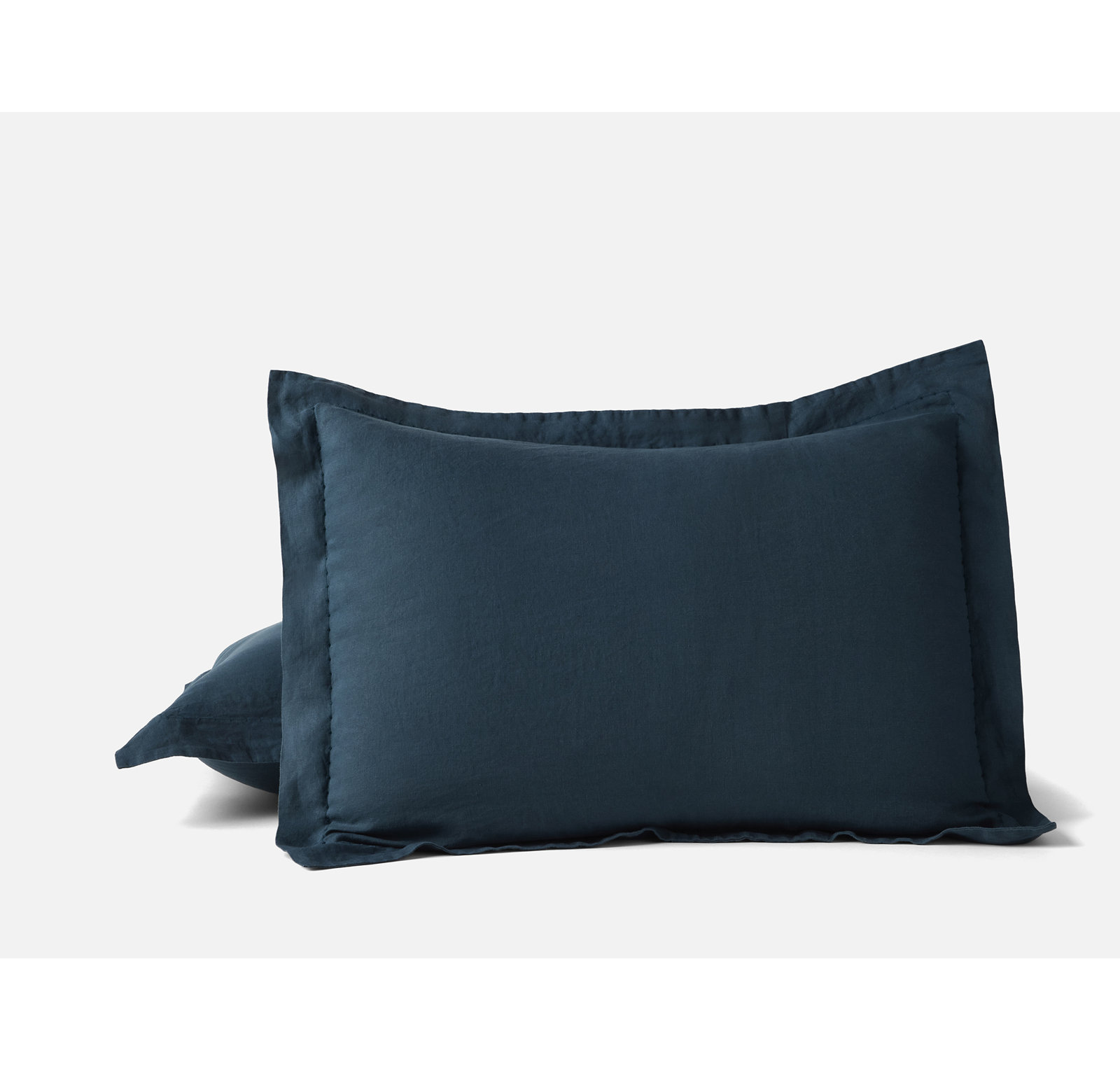 Organic Relaxed Linen Shams, Standard, Midnight Indigo