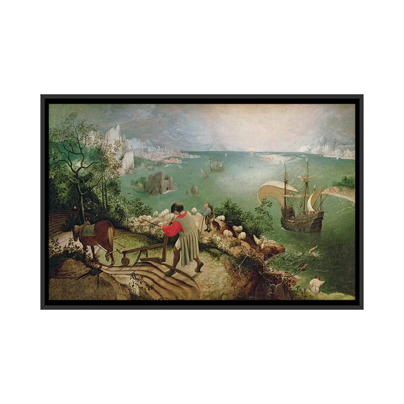 "Paysage avec la chute d'Icarus, C.1555" par Peter Bruegel l'Ancien, reproduction d'art sur toile, H 26 po x l 40 po x 1,5 po