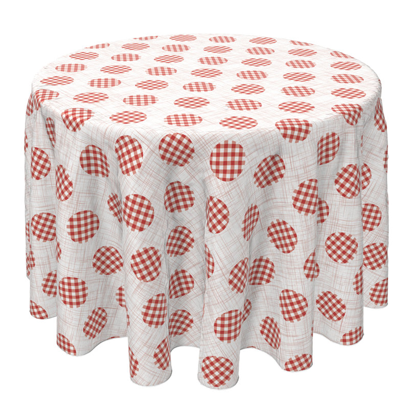 Round Geometric Cotton Twill Tablecloth