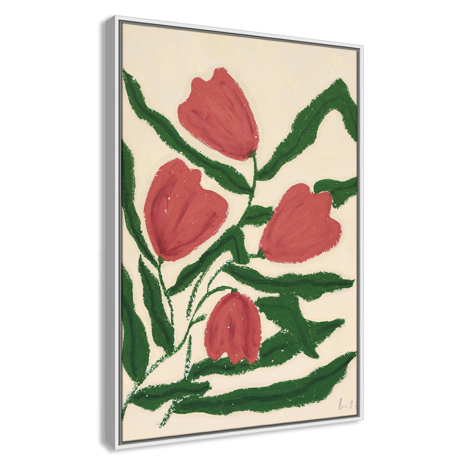 Colette "Red Tulips" Print by Camilla Bergqvist, 37.5" H x 25.5" W, White