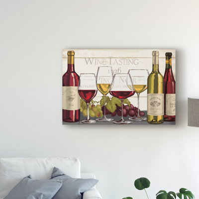 «Wine Tustation Red and White» par Janelle Penner, reproduction sur toile