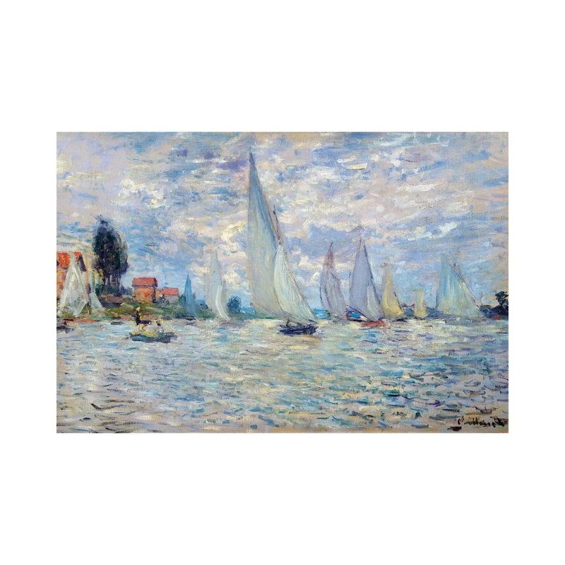 The Boats Regates An Argenteuil Painting by Claude Monet - Wrapped Canvas Painting, 20.32 cm H x 30.48 cm W