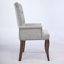 Chaise de salle à manger rembourrée beige en chenille - Fauteuil club capitonné avec pieds incurvés en bois massif, fauteuil pour la salle à manger, la cuisine et le salon (ensemble simple)
