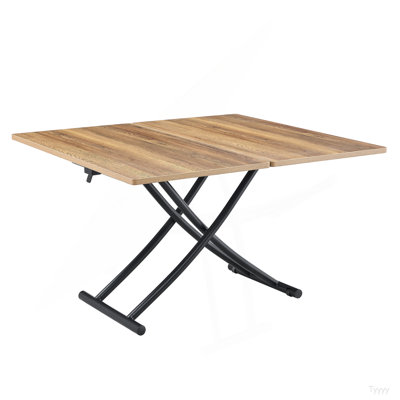 Modern Minimalist Multifunctional Lift Table With 0.8 Inch Thick MDF Desktop And Metal Legs, Can Be Used As A Dressing Table, Coffee Table, Dining Table, And Office Table.