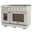Kucht Professional 48 In. 6.7 Cu. Ft. Range With Sealed Burners, Griddle And Two Ovens - One Convection - In Stainless Steel With Classic Silver Knobs-73097280-90742614