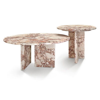 2-Piece Round Nesting Coffee Table Set