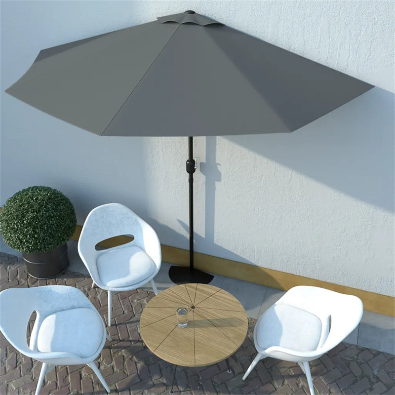 Hudson Oaks Balcony Parasol, Anthracite, 87.4" H x 106.3" W