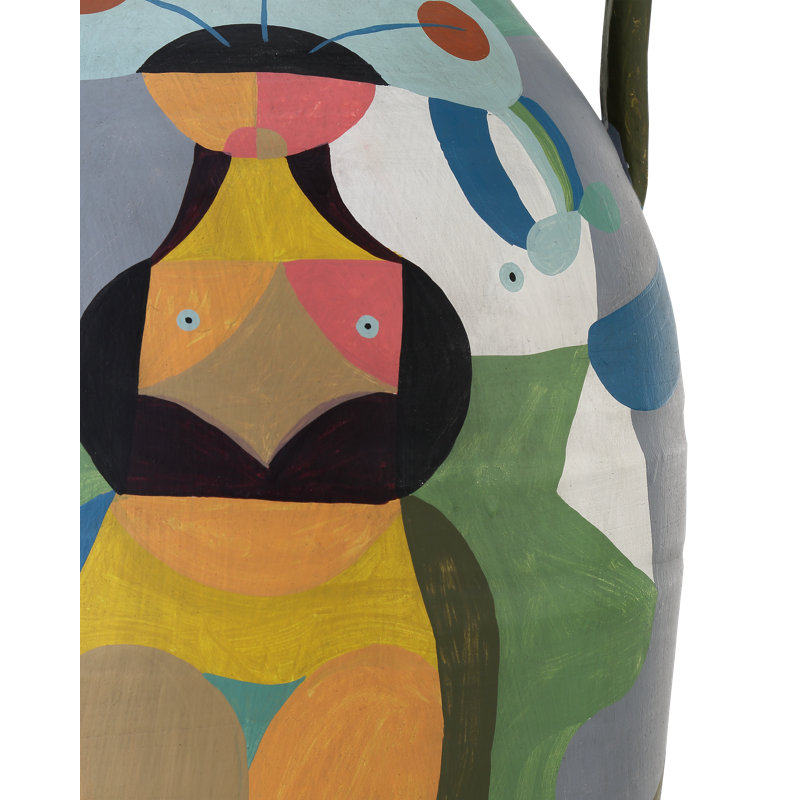 Amphora Handmade Terracotta Table Vase, 23.63" H x 12" W x 12" D