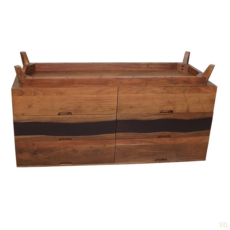 Buffet / commode / commode en bois 59 tiroirs 59 po x 16,5 po x 31 po Sierra
