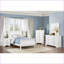 Structure de lit simple en bois - Finition blanche traditionnelle de style Louis-Philippe pour chambre à coucher