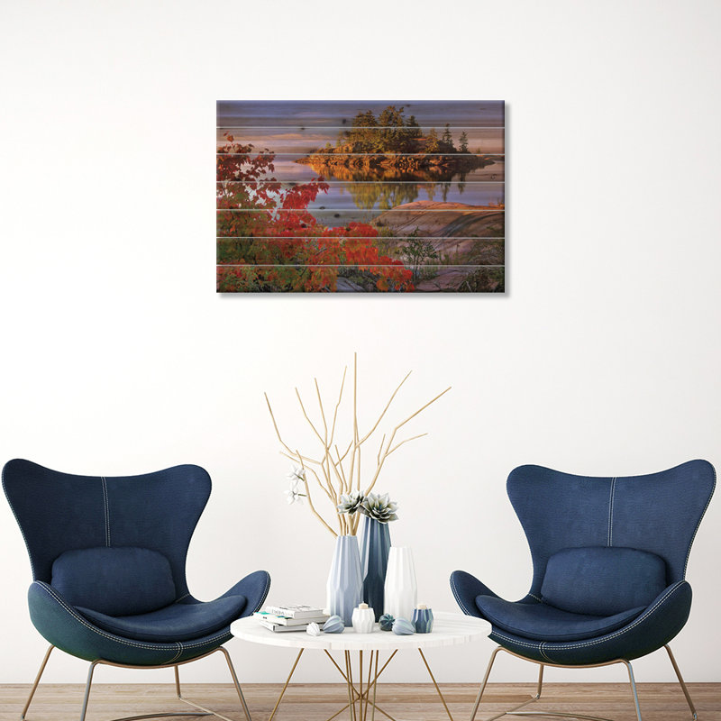 Île dans la baie Georgienne, lac Huron, parc provincial Killerney, Ontario, Canada par Tim Fitzharris - peinture sur bois sans cadre