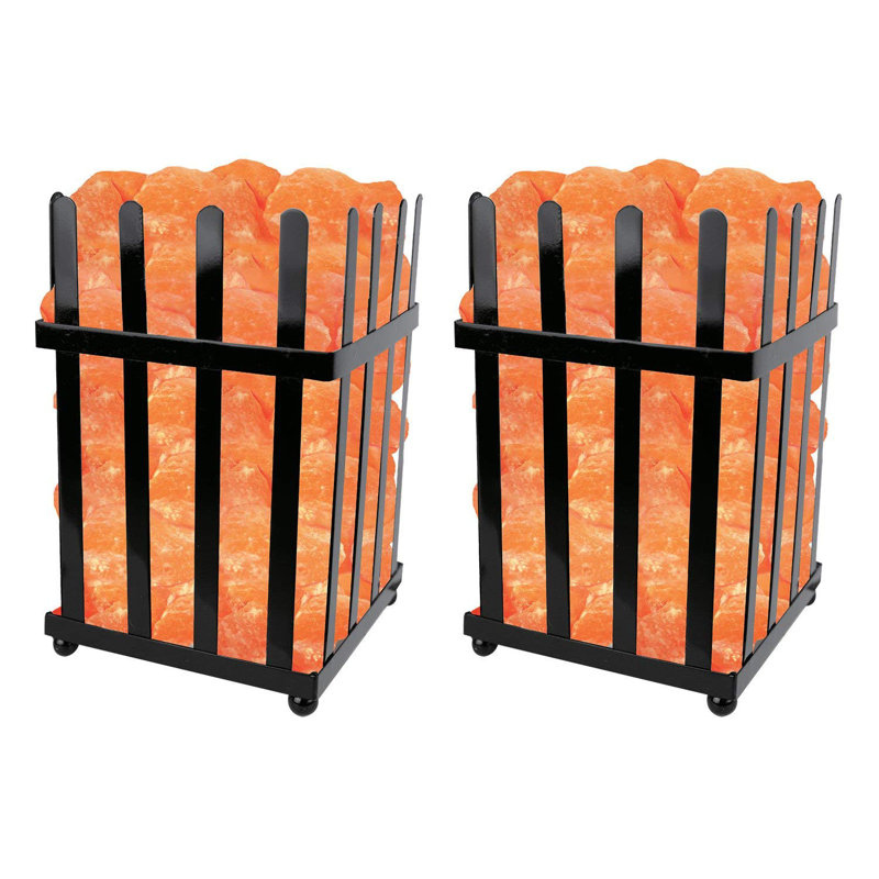 Lampe de sel Himalayan Glow Fence Basket, veilleuse 5 à 7 lb, ambre