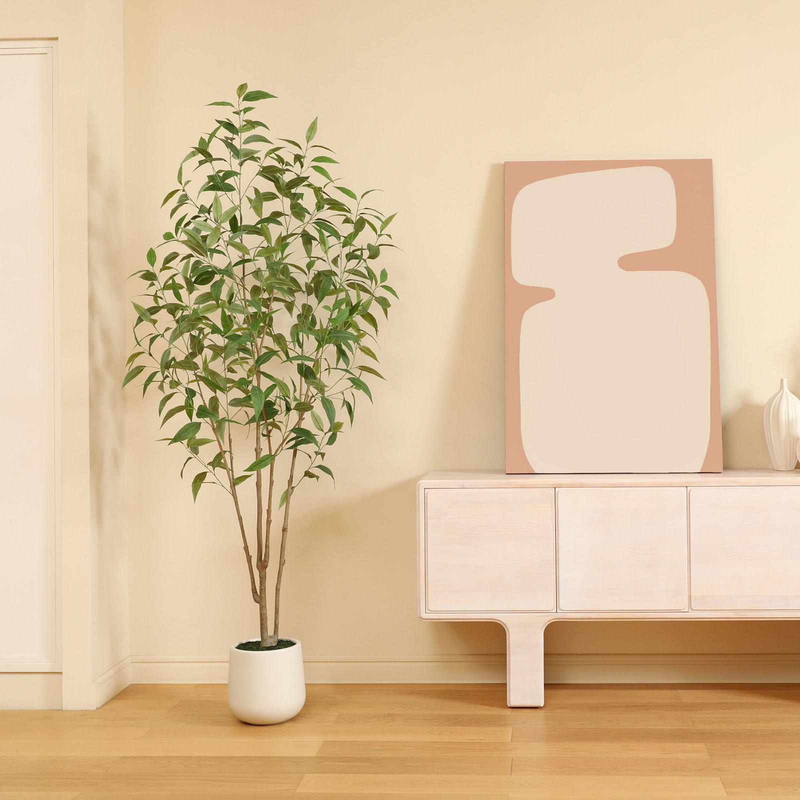 Ameswood 84" Eucalyptus Tree in Pot, 84" H x 28" W x 28" D