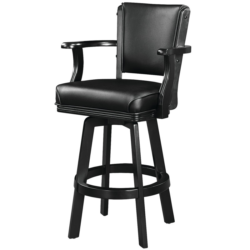 Tabouret pivotant avec bras, Noir