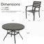Outdoor 5 Pieces Dining With 4 Stackable Black Metal Chairs And 40.6" Round Table, Spliced Slatted Tabletop, Long - Term Durability Wide Seat Comfortable , Rust Frame-1185089093