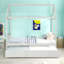 Structure de lit simple en bois massif avec lit gigogne simple, aucun sommier requis