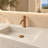 Chloe 35'' Wall Mounted Bathroom Sink Solid Surface Sink With Faucet Hole