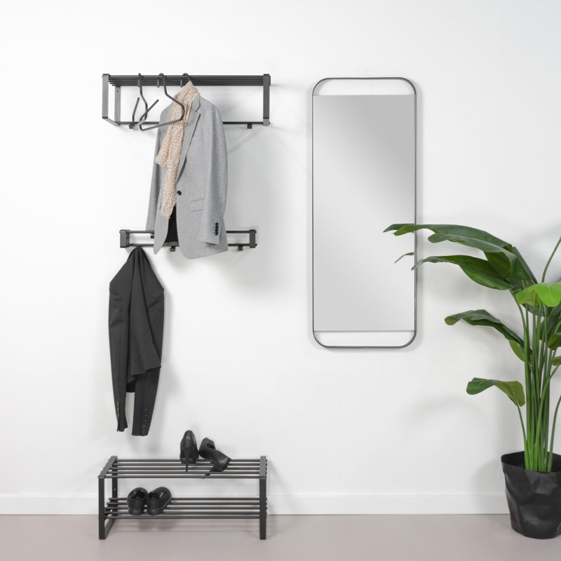 Rex Metal Rectangle Wall Mirror, 120cm H x 46cm W, Black