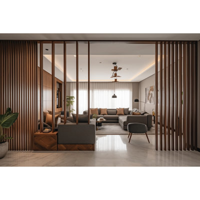106.5” L x 4” W - Premium WPC (Wood Poly Composite) Room Partition Dividers, Stylish, Durable, and Eco-Conscious