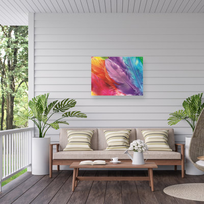 Michael David Ward Feather Rainbow 2 Outdoor  Canvas