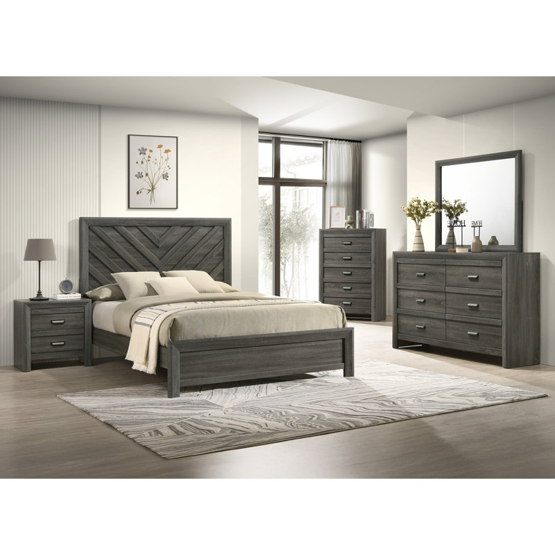 Ensemble de chambre à coucher Valour, Grey, Double