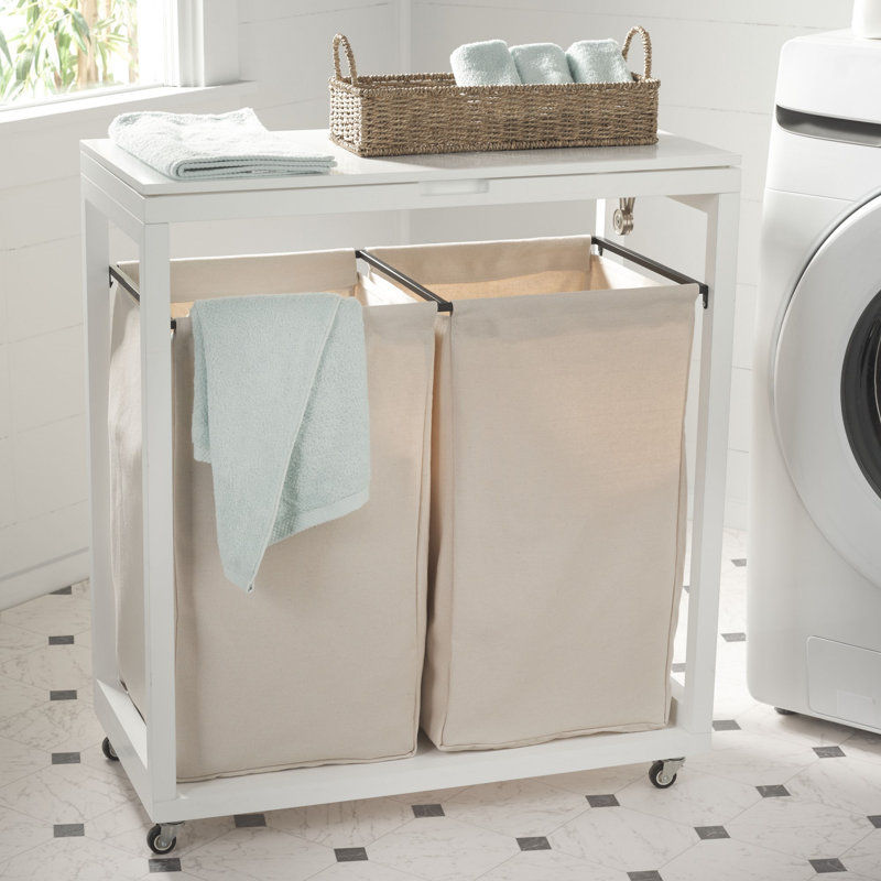 Wood Rolling Laundry Hamper