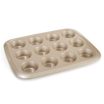 CHEFMADE Brownie Cake Pan, 12-Cavity Non-Stick Square Muffin Pan Blondie  Bakeware for Oven Baking (Champagne Gold)