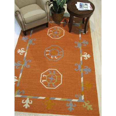 Maya Kilim Rust Flatweave Wool Area Rug
