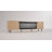 70" Fluted Fireplace TV Stand with 36" Electric Fireplace – Modern Media Console for TVs Up to 80" with Wood Grain Veneer Top and Metal Legs, White-1043399101-1043399099