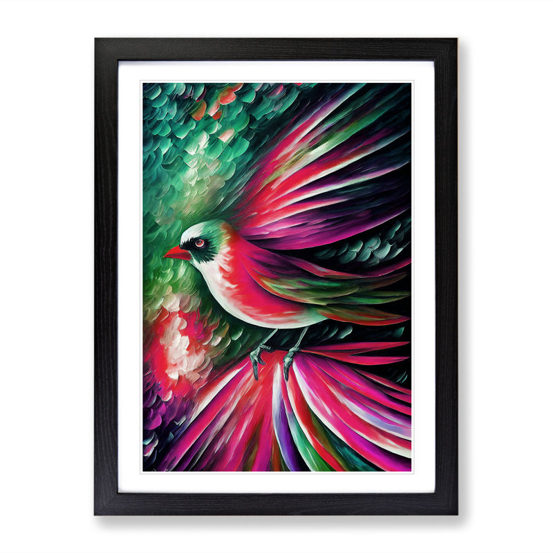 Bird Portrait No.2 - Print, White, Black Framed, 66cm H x 48cm W x 2cm D
