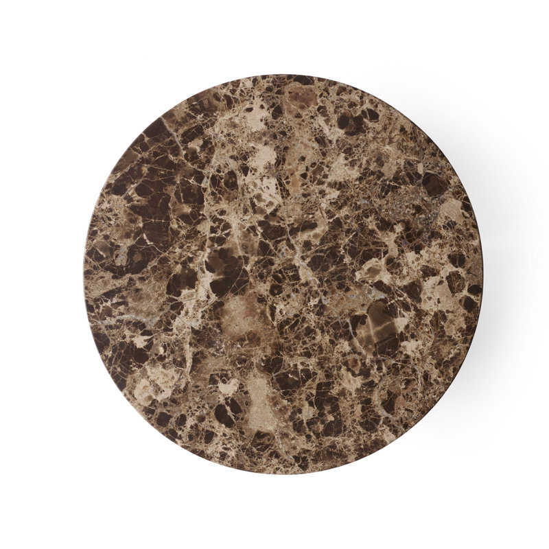 Androgyne Marble End Table, Emperador Dark Marble/Black