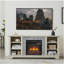 Meuble télé avec foyer et console de divertissement en bois avec foyer 18 po, blanc, l 58,31 po x P 15,39 po x H 26,06 po Mantel-749091851