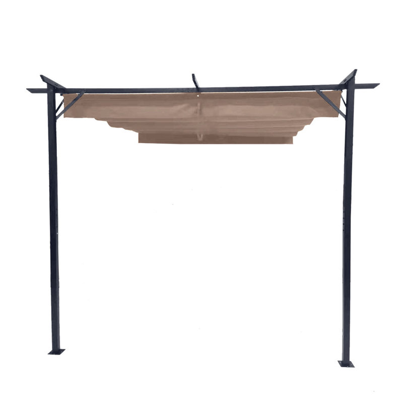 Caiya Brooklyn Wall Mounted Outdoor Retractable 2.2m x 3m x 3m Steel Pergola, Beige