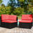 51'' Wide Wicker Patio Sofa with Cushions-1960909035