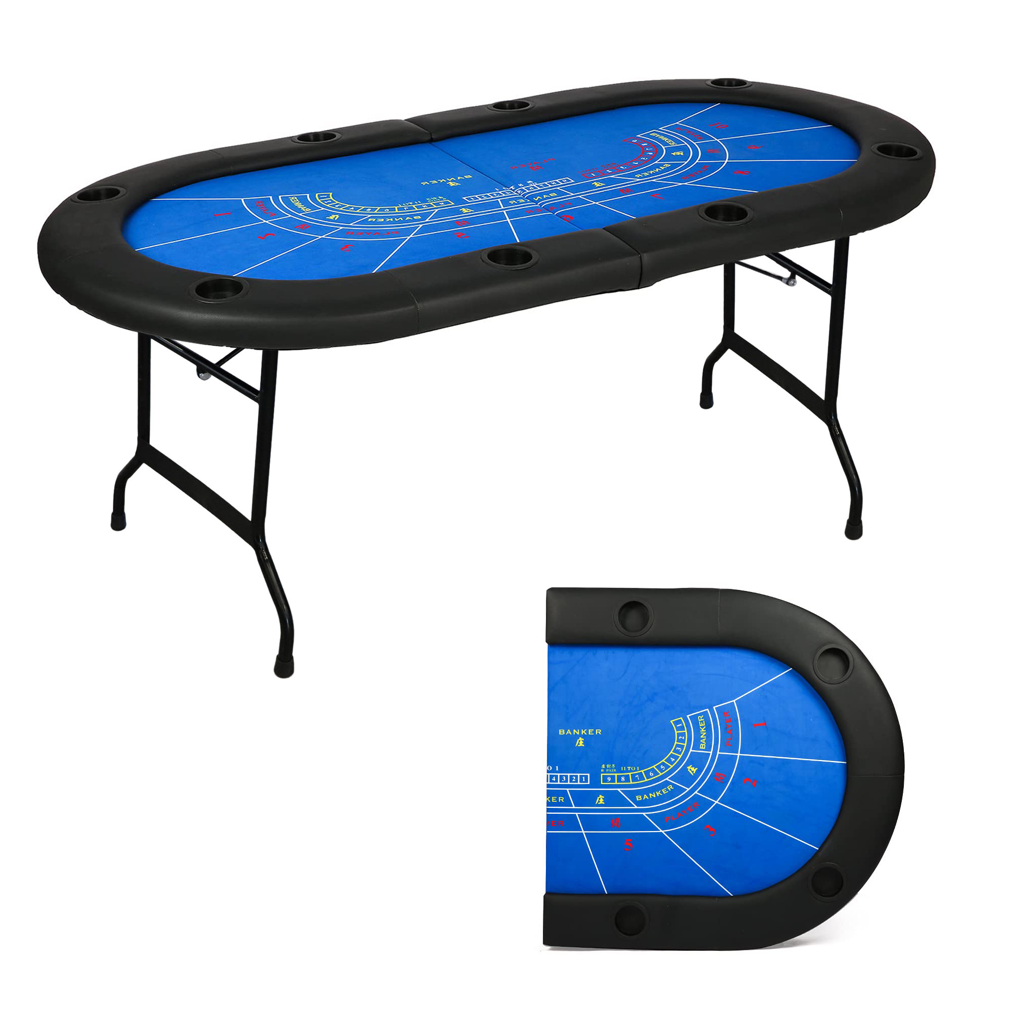 ACEM 70.8 8 - Player Foldable Poker Table | Wayfair