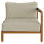 Fauteuil modulaire extérieur Peasnell en teck, accoudoir droit, couleur sable-1470996352