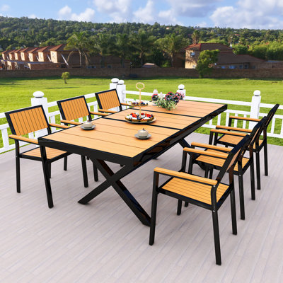7-Piece Rectangular Outdoor Patio Dining Set