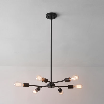 Lustre en laiton mat 6 lumières Jeiner
