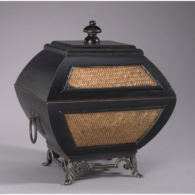 Boîte décorative en bois et osier
