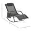 Fauteuil inclinable d'extérieur berçant, chaise longue avec appui-tête Sling, noir-537409867