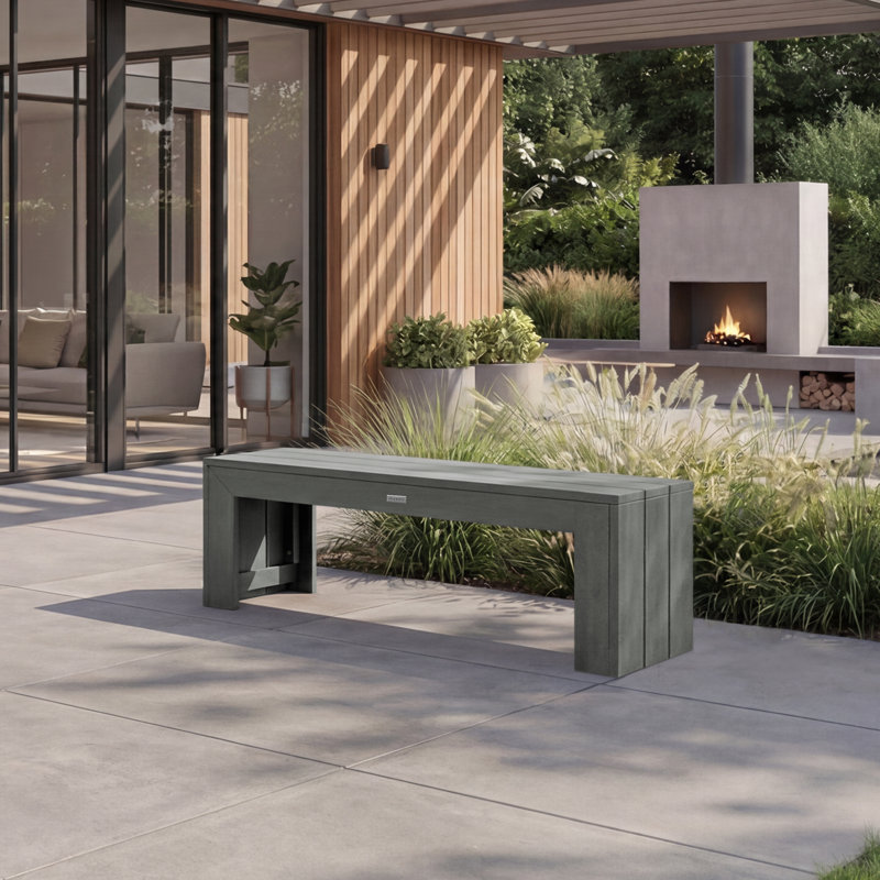 Monroe Modern Bench, Coastal Teak