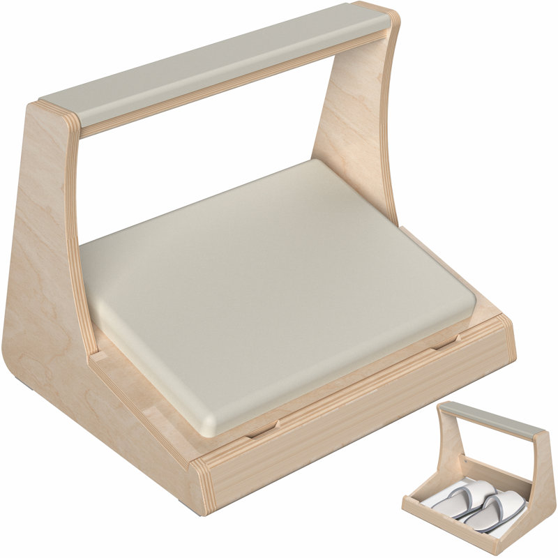 Repose-pieds VIVO en bouleau avec rangement et plateforme inclinable (Stand-ft03)