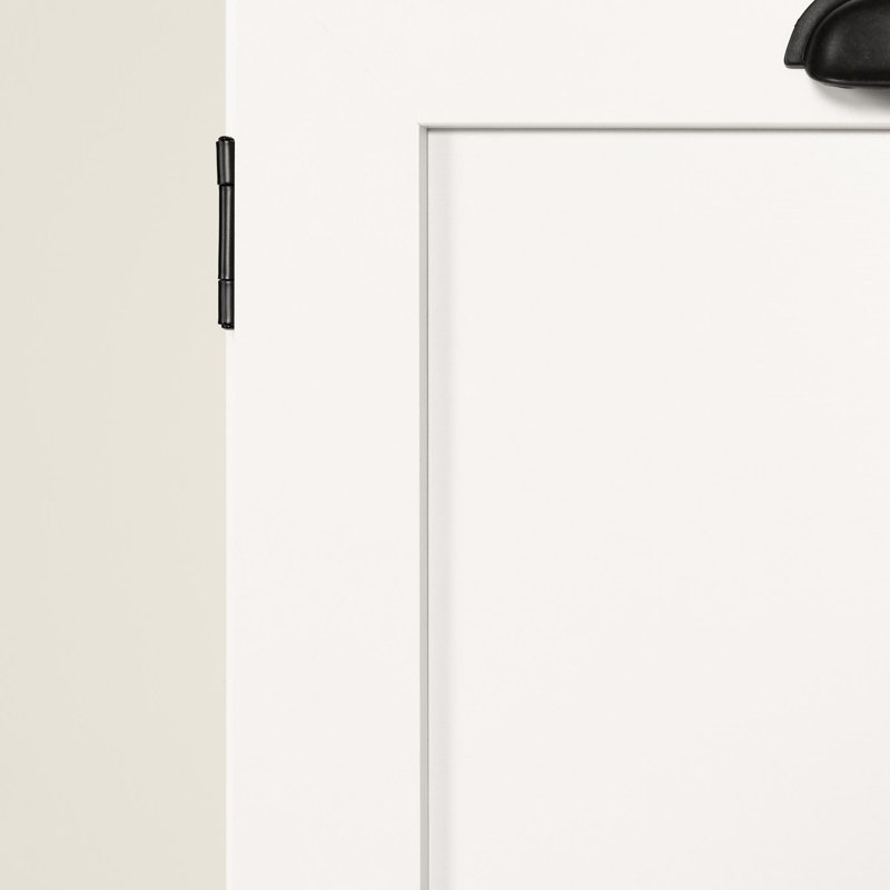 Harma 33" White Farmhouse Storage Cabinet with Adjustable Shelf