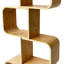 Bibliothèque Tima, rangement de 52 pouces de hauteur, structure en bambou brun noyer