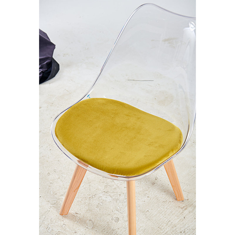 Ensemble de 4 chaises d'appoint Accent Chair, Tissu jaune