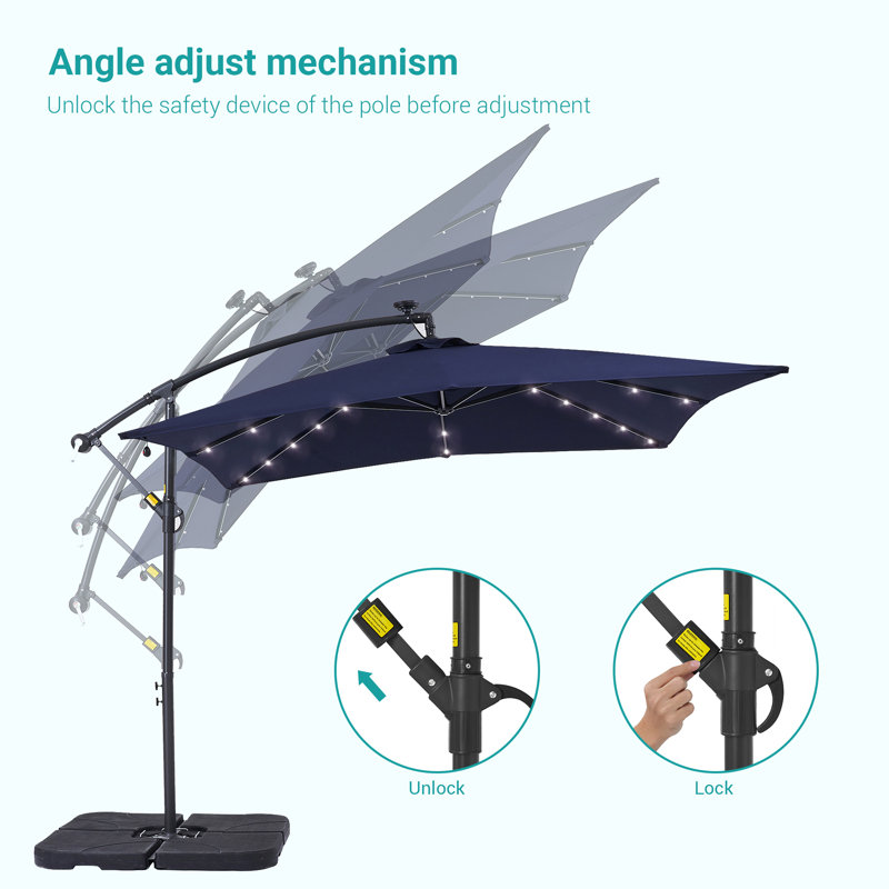 Parasol en porte-à-faux 98,25 po Duyne, Dark Blue